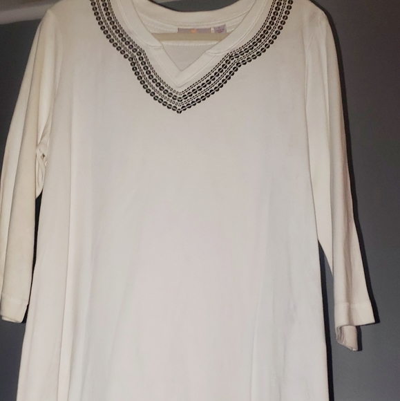 NWT Quaker Factory blouse with gold sequence - Picture 11 of 12
